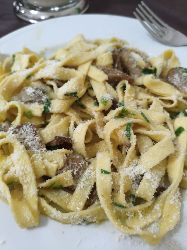 piatto di tagliatelle ai funghi porcini